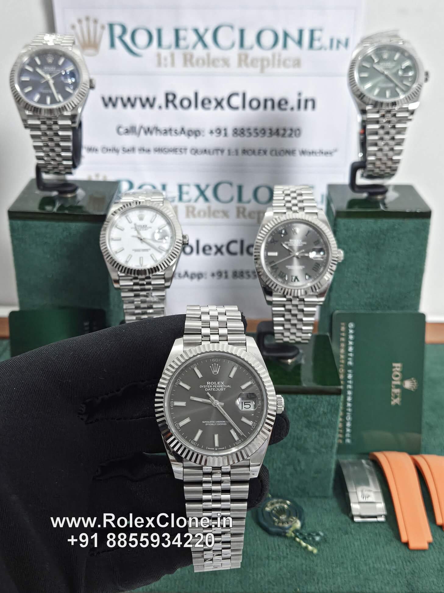rolex datejust grey dial replica