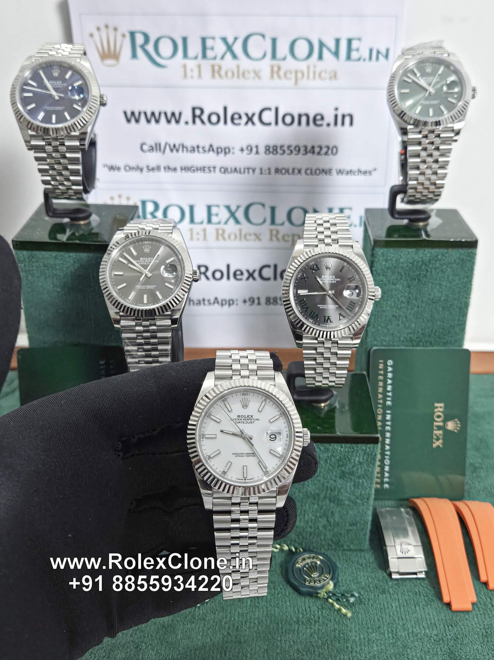 rolex datejust white dial clone
