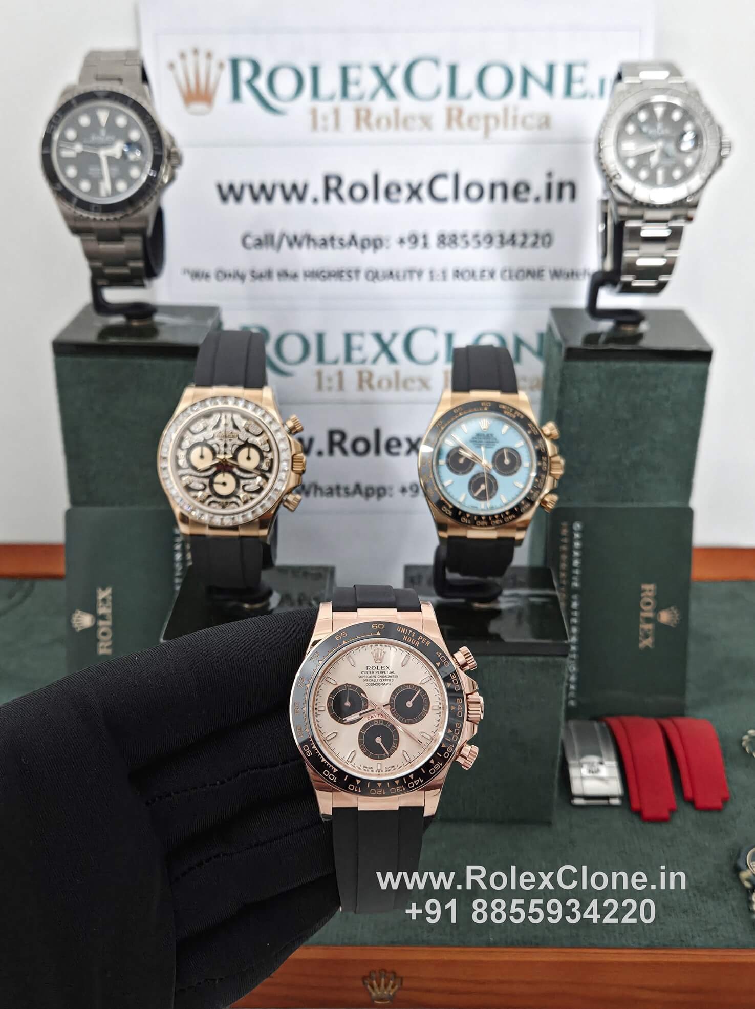 rolex daytona everose gold oysterflex
